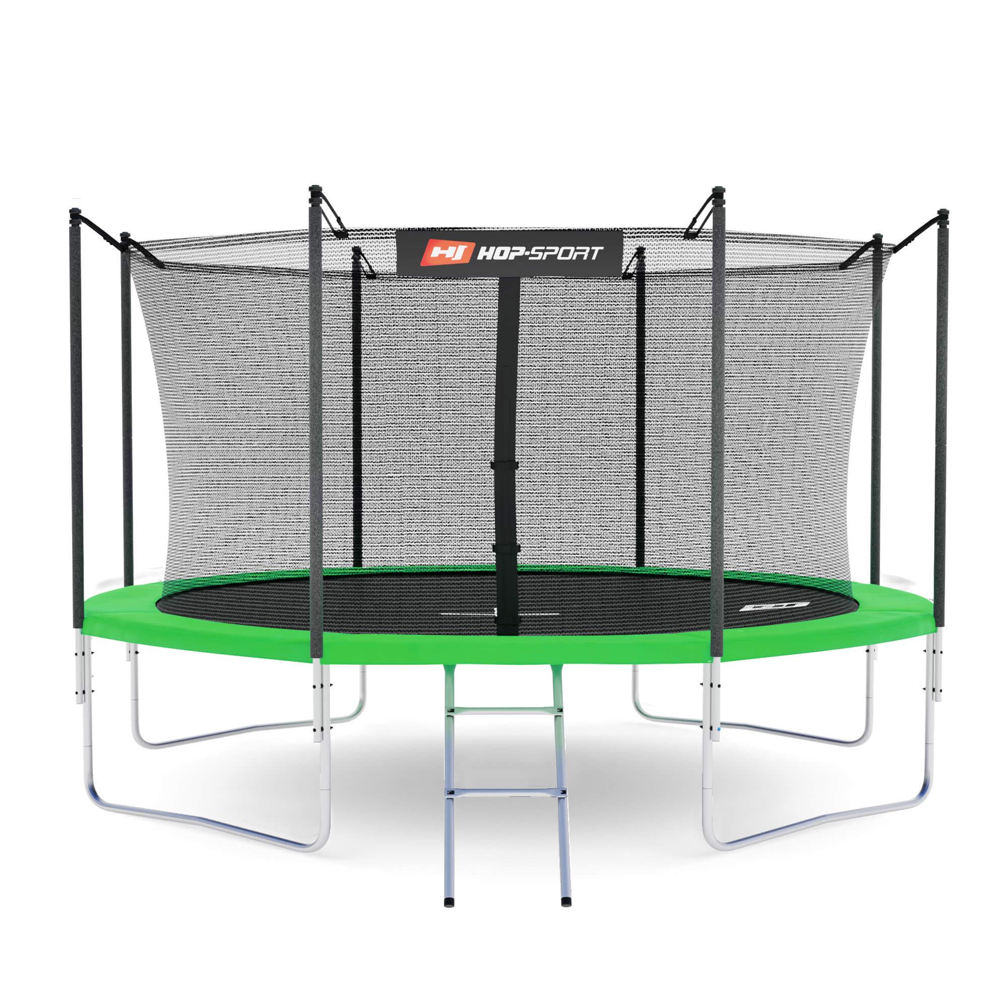 Батут Hop-Sport 12ft (366cm) с внутренней сеткой Зеленый - фото 14