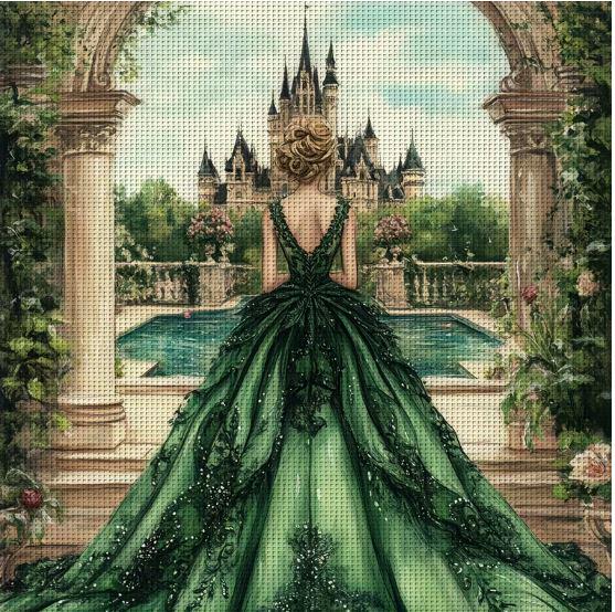 Набор для вышивания крестиком ZUOANLF Изумруд 14CT канва Аиду с нанесенным рисунком 40x40 см (2870769646)