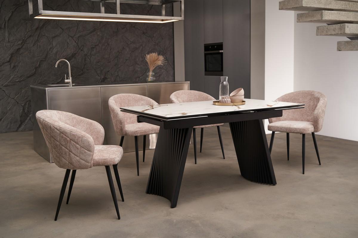 Стол обеденный раздвижной Vetro Mebel Олимпия 1400-2100x900x760 мм Калаката голд/Черный (TМL-985) - фото 5 Стол обеденный раздвижной Vetro Mebel Олимпия 1400-2100x900x760 мм Калаката голд/Черный (TМL-985) - фото 5