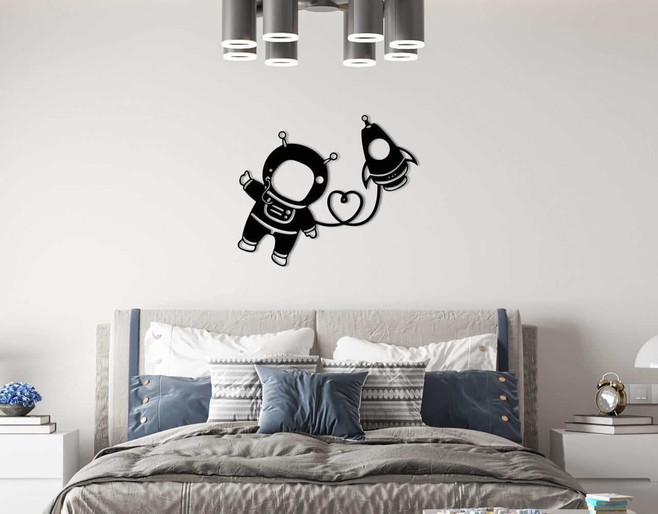 Декоративное панно на стену Upwood Decor Astronaut 80х96 см Black (1572488178)