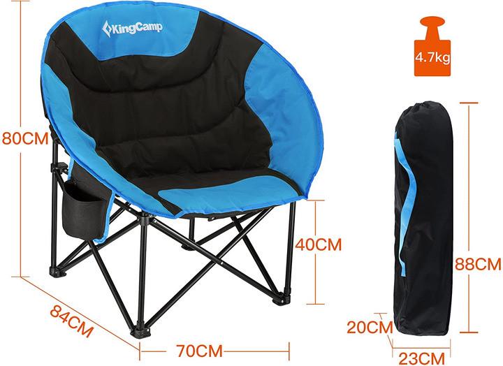 Туристическое кресло раскладное KingCamp Comfort Moon Black/Blue (KC3816_BLACK/ROYALBL) - фото 3 Туристическое кресло раскладное KingCamp Comfort Moon Black/Blue (KC3816_BLACK/ROYALBL) - фото 3