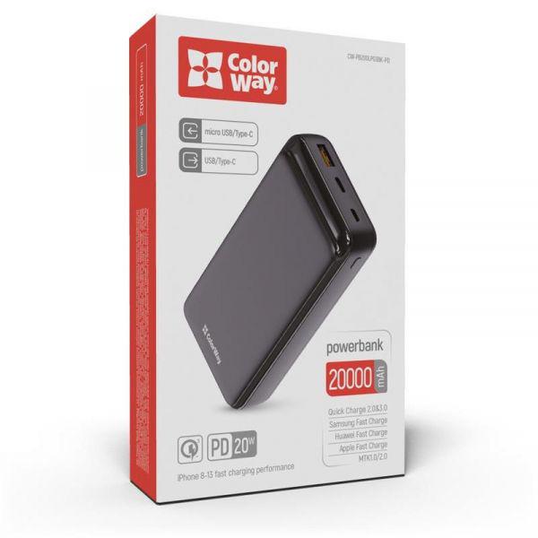 Повербанк ColorWay Slim 20000 mAh Black (CW-PB200LPG3BK-PD) - фото 10