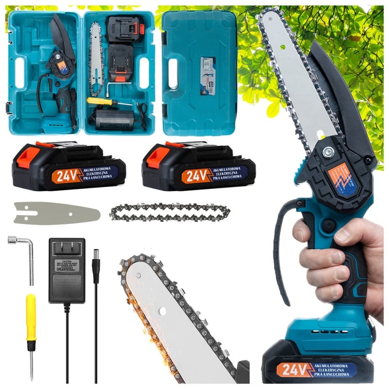 Пилка цепная Domotec аккумуляторная с двумя АКБ в кейсе (tf3862) - фото 2 Пилка цепная Domotec аккумуляторная с двумя АКБ в кейсе (tf3862) - фото 2