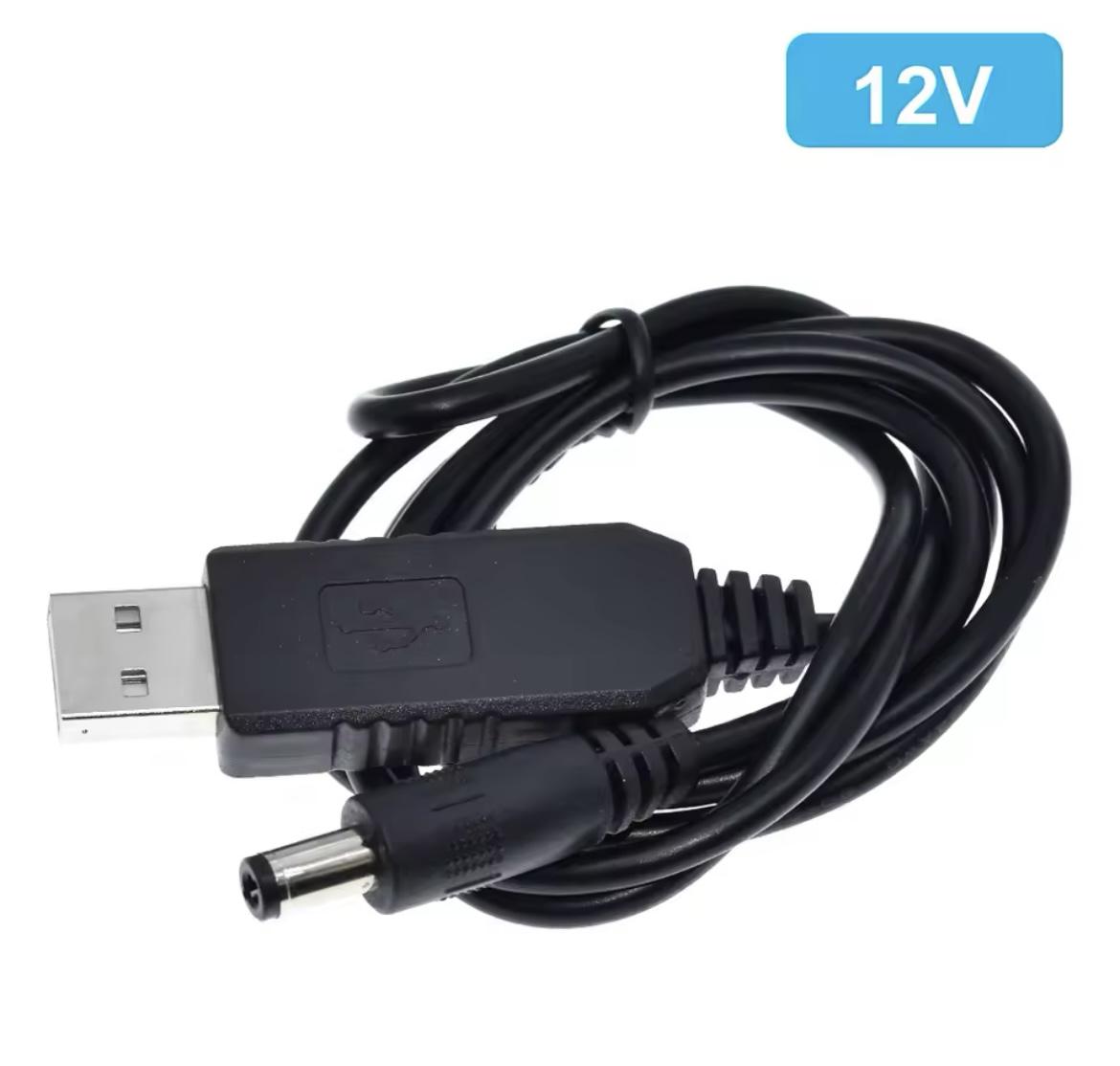 Кабель для роутера от повербанка с преобразователем на 12V DC 2,1x5,5 мм USB 5-12V 1 м Black (565477567) - фото 3