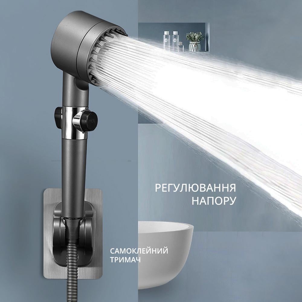 Лійка для душу Shower Head турболейка з тримачем на стіну (00609) - фото 6