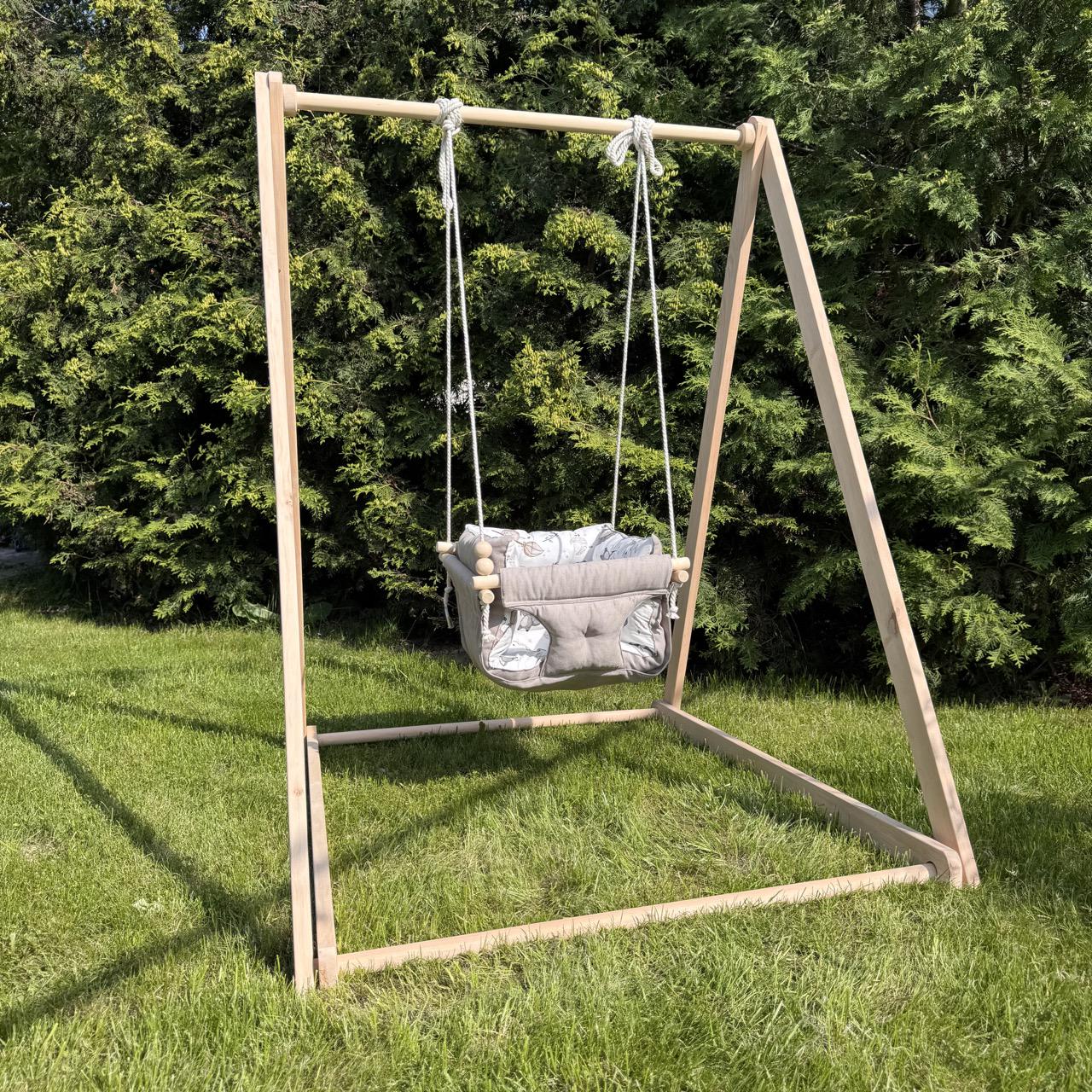 Комплект Деревянная опора/Премиум+ из микровелюра со зверушками Серый (gs-8838)