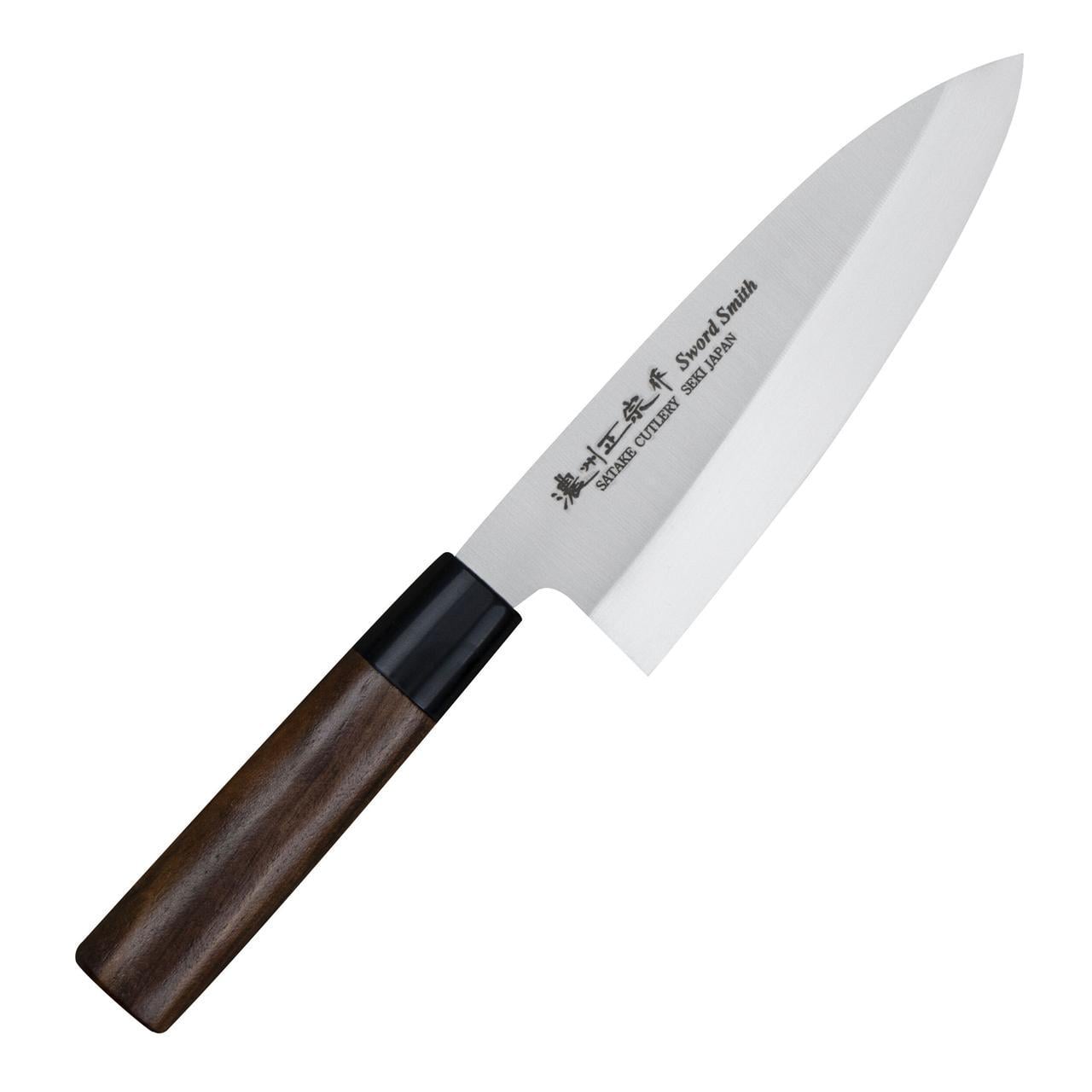 Нож кухонный для рыбы деба Satake Kenta Walnut 56-58 HRc молибден-ванадиевая нержавеющая сталь 160 мм Коричневый (2185223632)