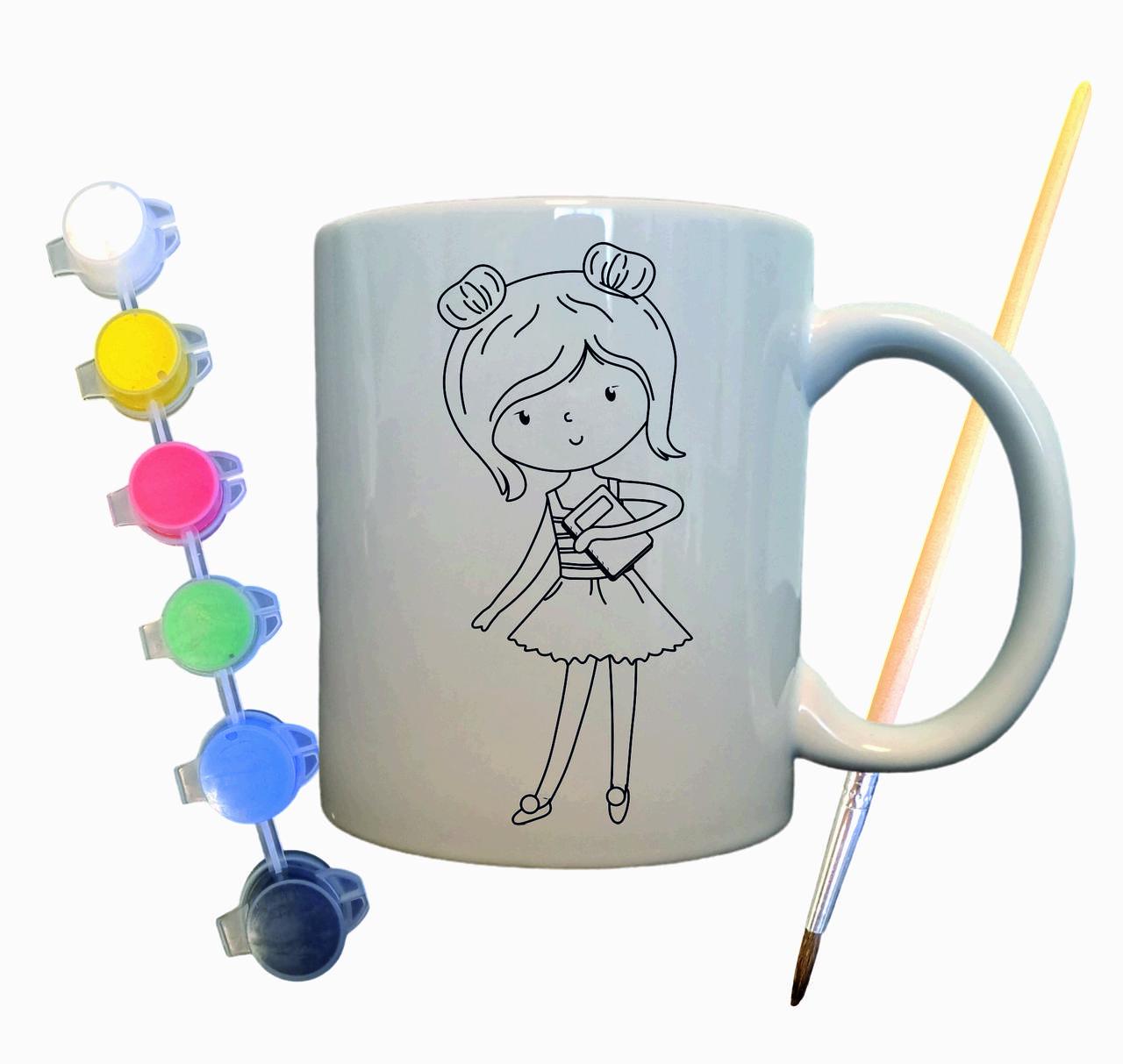Набір для творчості кружка розмальовка Школярка 330 мл Білий (КР0051) - фото 2