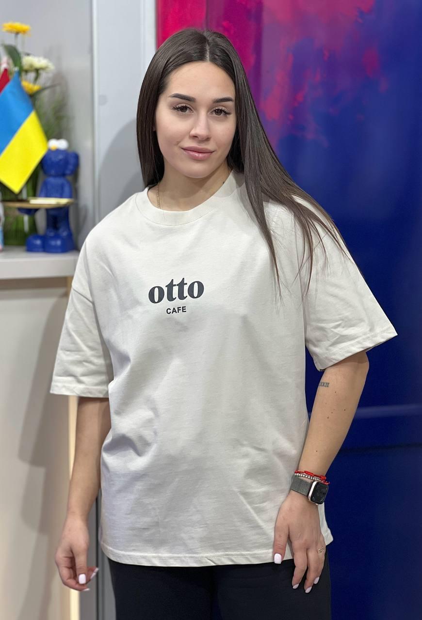 Футболка женская Otto Cafe OS Бежевый (#25006-02) - фото 2 Футболка женская Otto Cafe OS Бежевый (#25006-02) - фото 2