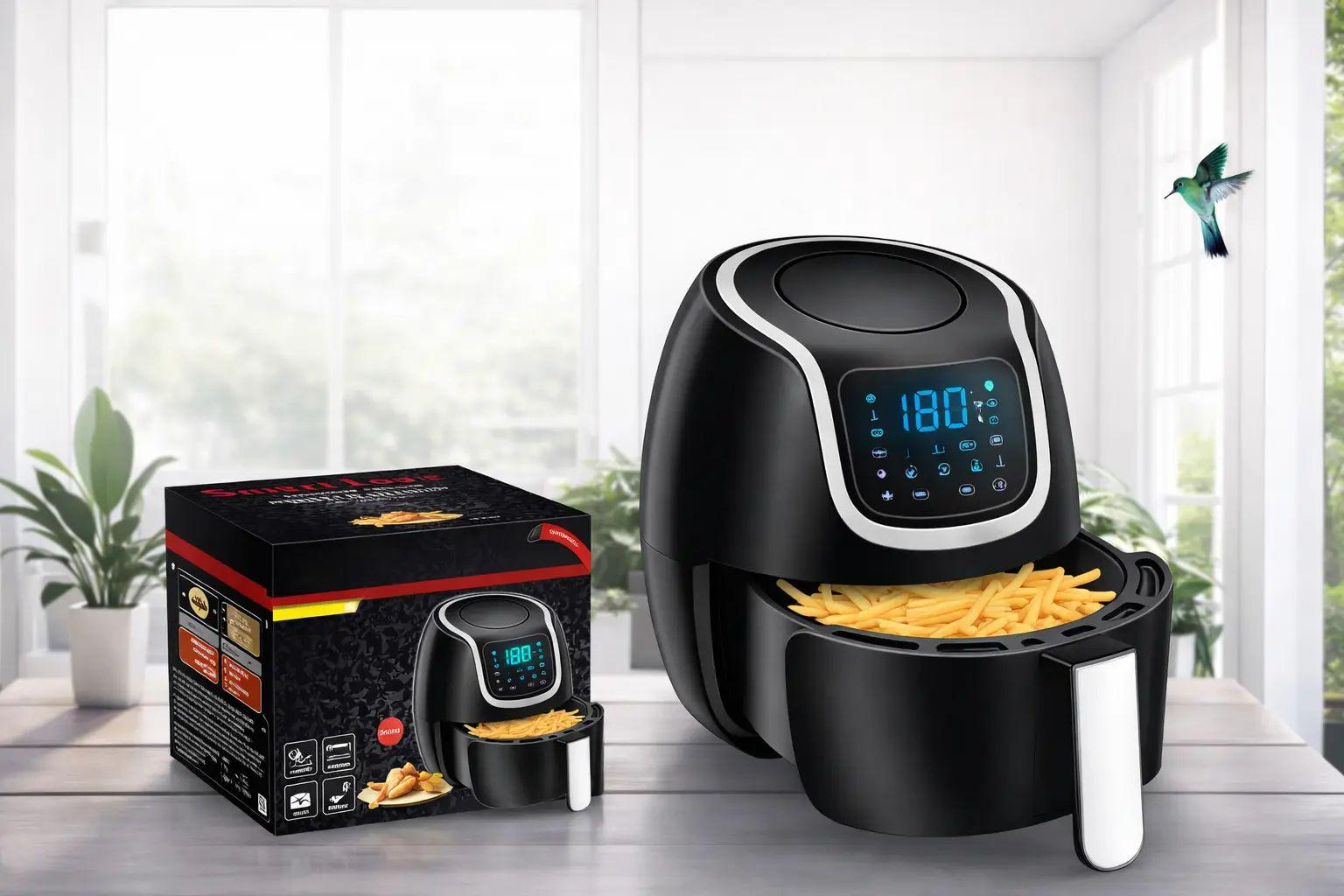 Аэрофритюрница Silver love MK-81-А 1500W с антипригарным покрытием и дисплеем 8 л Черный (opt-105712) Аэрофритюрница Silver love MK-81-А 1500W с антипригарным покрытием и дисплеем 8 л Черный (opt-105712)