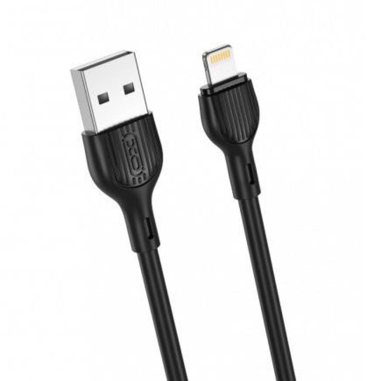 Кабель для зарядки и передачи данных XO-NB200 USB to Lightning 1 м Черный