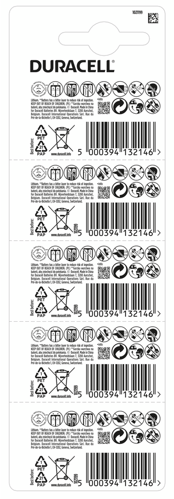 Батарейка Duracell DL2025 DSN 1х5 шт. (UG-5020446/5019705/5010980) - фото 2
