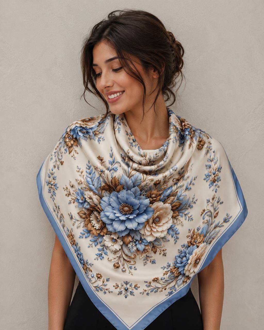 Хустка My Scarf Блакитна квітка 70х70х100 см (39115186) Хустка My Scarf Блакитна квітка 70х70х100 см (39115186)