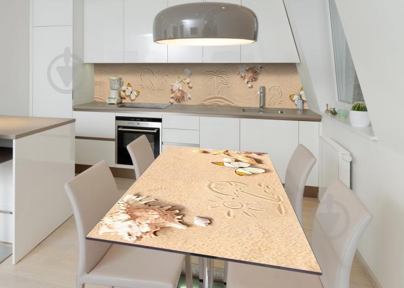 Наклейка 3Д виниловая на стол Zatarga «Рисунки на песке» 600х1200 мм для домов, квартир, столов, кофейн, кафе