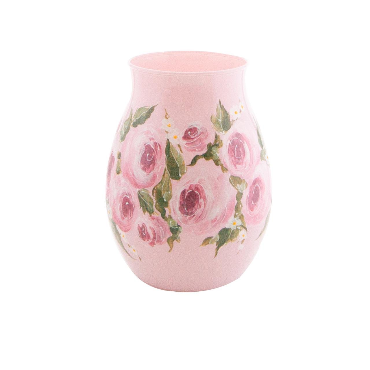 Ваза стеклянная VB Vivente c495 ручная роспись H 22,5 см D 16,5 см (24088-2506c495) - фото 1