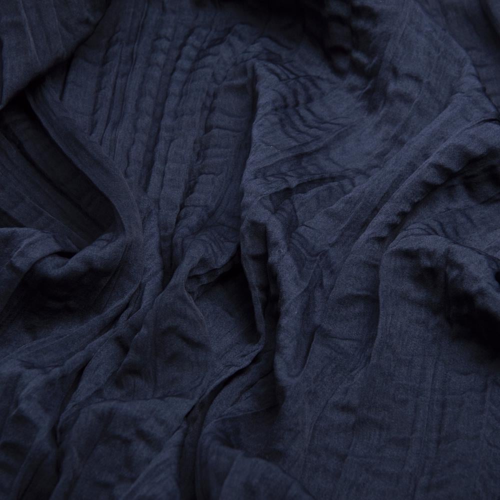 Тканина плательна шовк креш Джура 108 гр/м2 Темно-синій (24216)