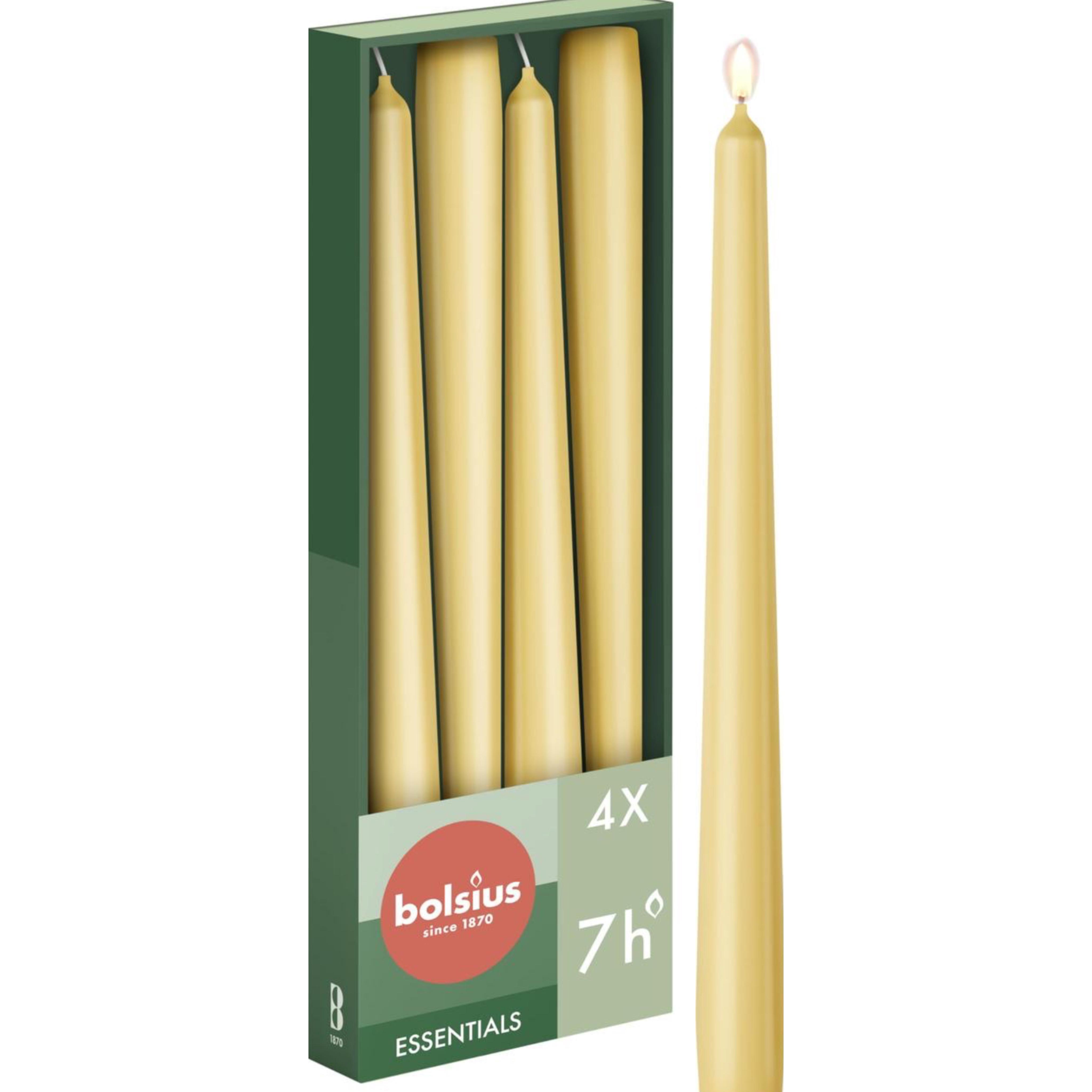 Свеча конусная столовая oat beige 245/24 мм 4 шт.