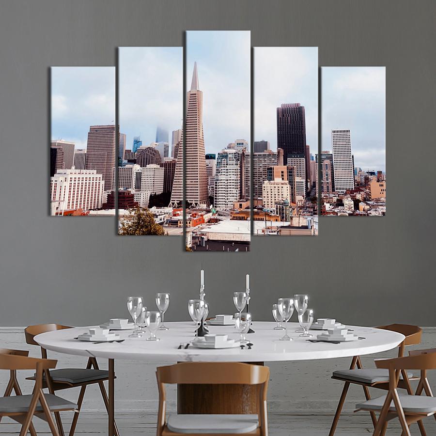 Картина город Бизнес-центр города Сан-Франциско 137x85 см (A562-5)