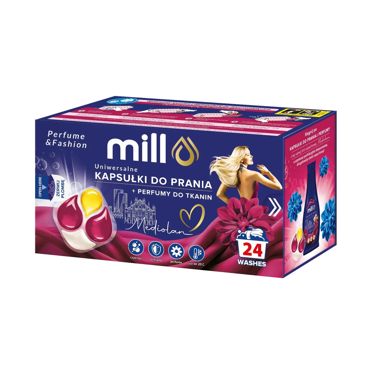 Капсулы для стирки парфюмированные MILL UNIVERSAL Milan 4в1 24 шт.