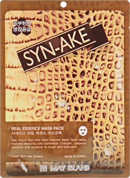 Маска для обличчя тканинна тонізуюча May Island Real Essence Syn-Ake Mask Pack зі зміїним пептидом 25 г (8809515400266)