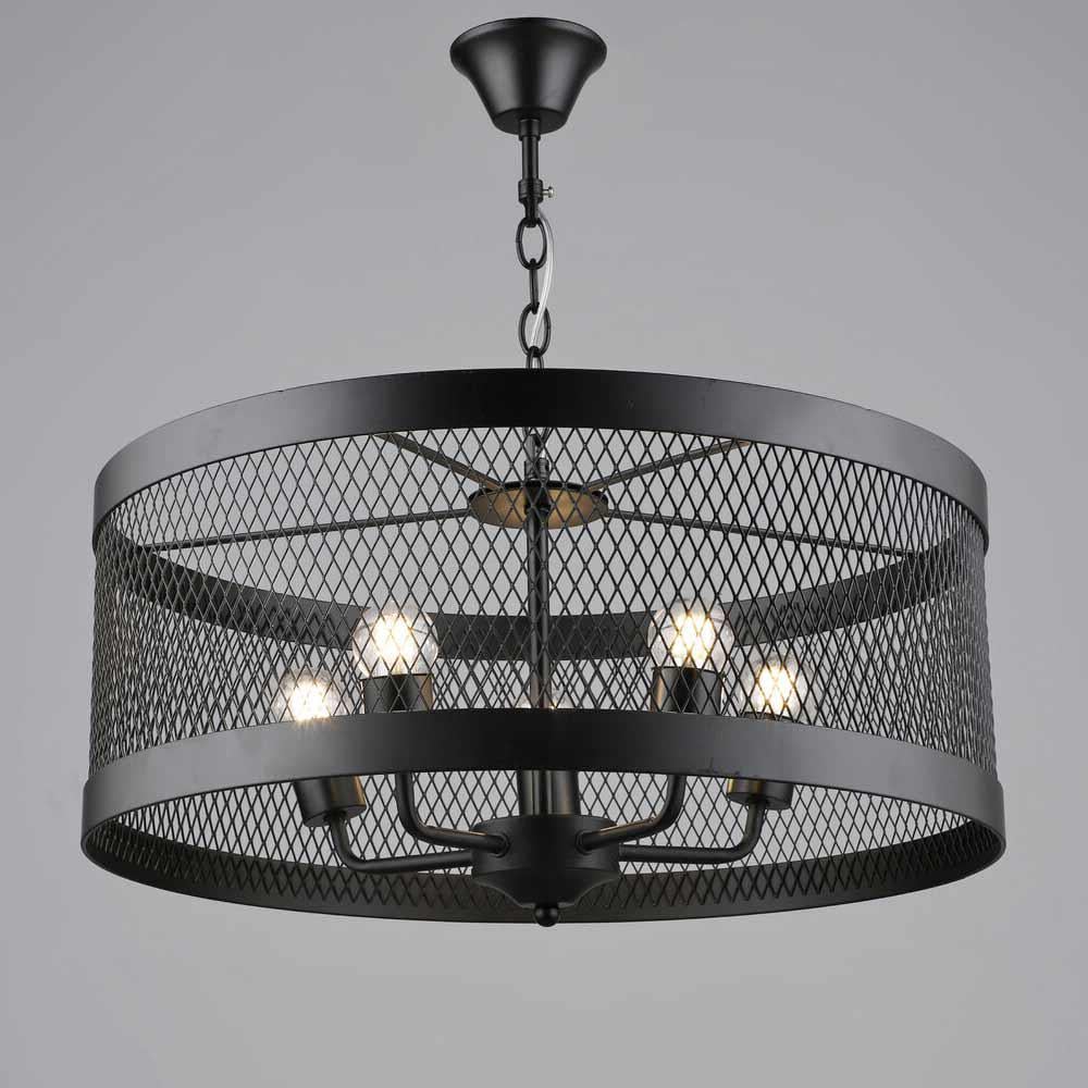 Люстра подвесная в стиле лофт Light House SRS-20054/5 BK металлическая Черный