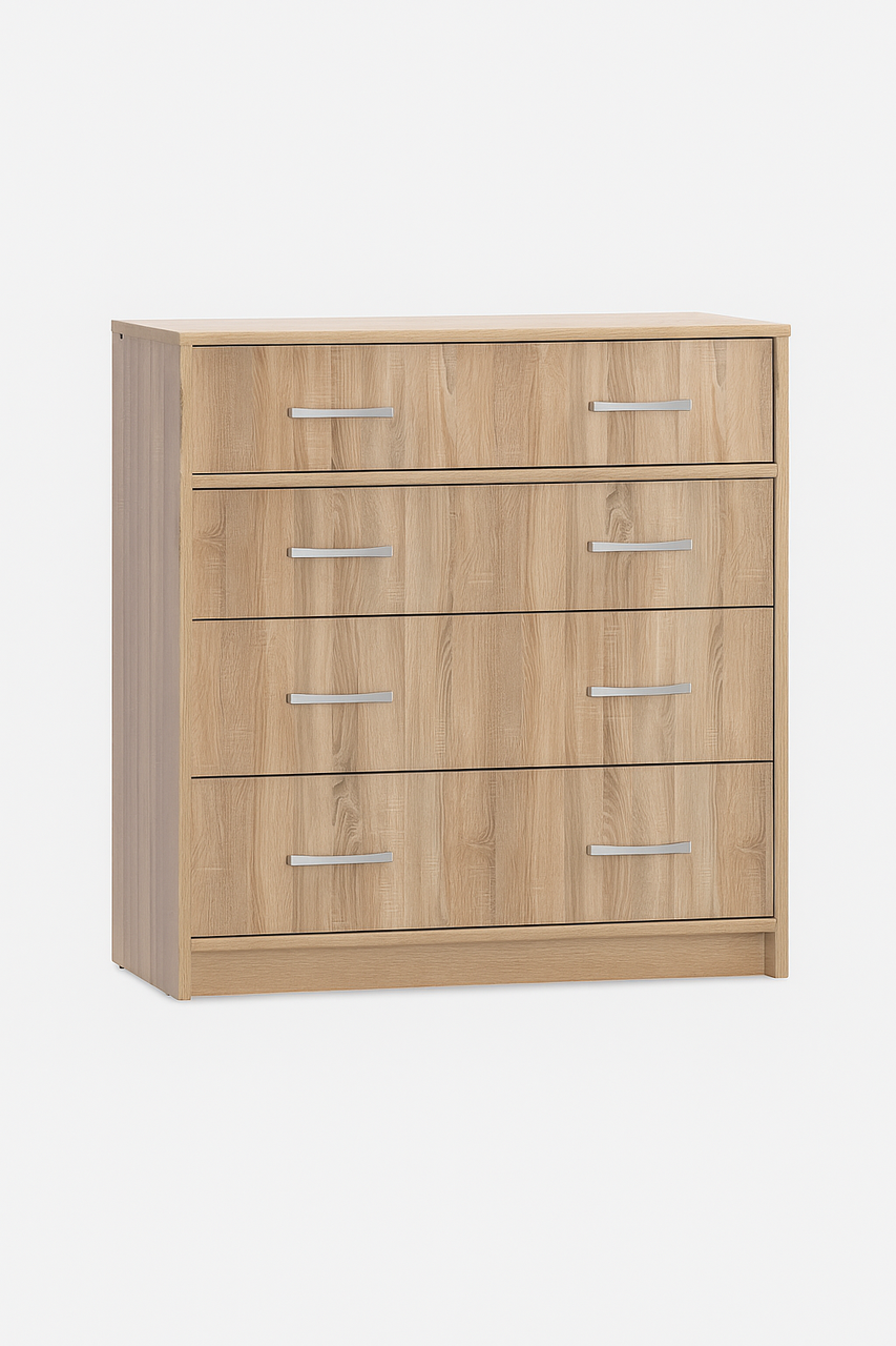 Комод для спальни с выдвижными ящиками Мебель Сервис 4Ш Типс 83,4х34,3х85 см Дуб Самоа (28576994)