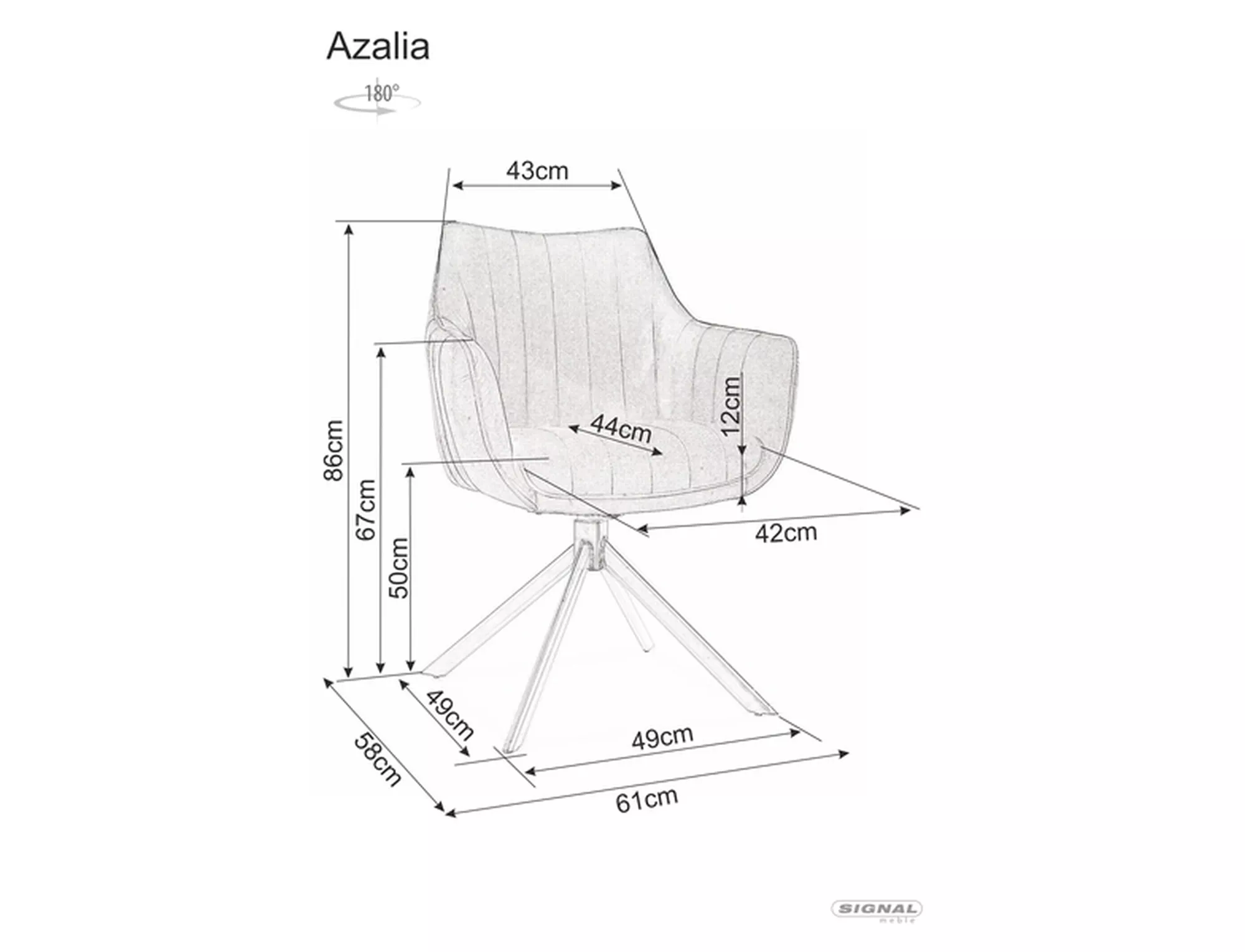 Стул кухонный Signal AZALIA VELVET Черный/Цинамон (10554299) - фото 3