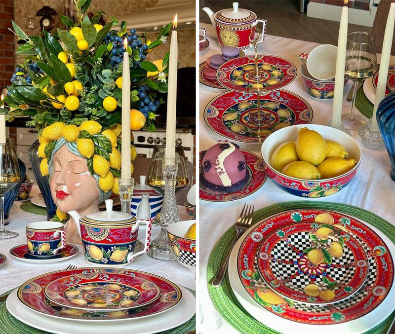 Чашка з блюдцем порцелянова Sicilia Ornamento 220 мл - фото 2