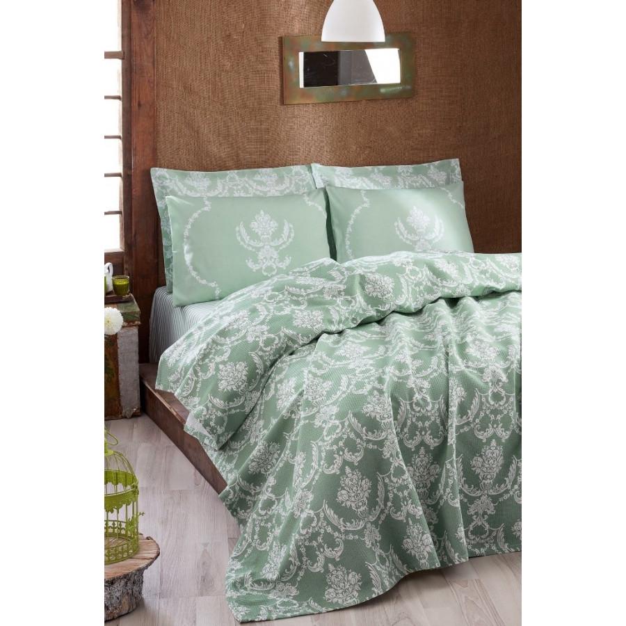 Покрывало пике Eponj Home Pure SuYesili вафельное 200х235 (632127415645)