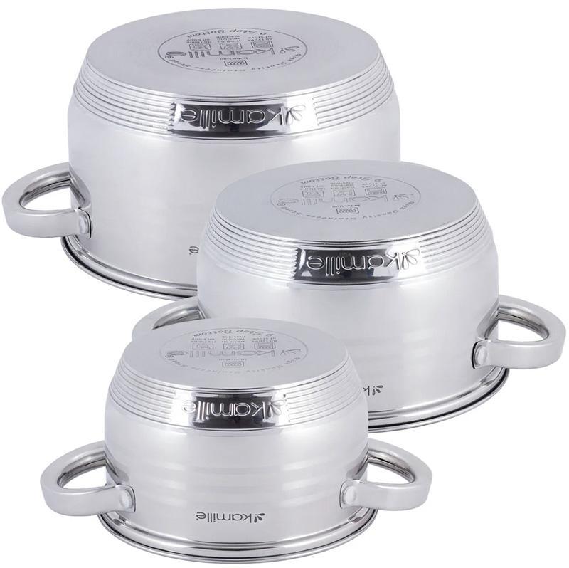 Набір каструль Kamille Desiree із нержавіючої сталі з мірною шкалою 1/1,5/2 л - фото 3