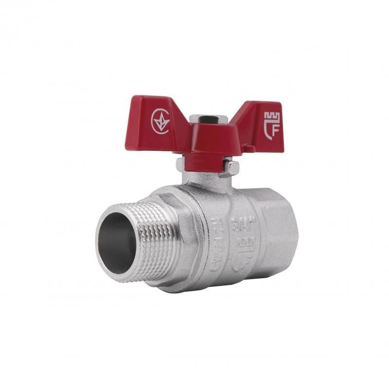 Кран шаровой SD Forte ВЗ для воды бабочка 3/4" (SF607W20)