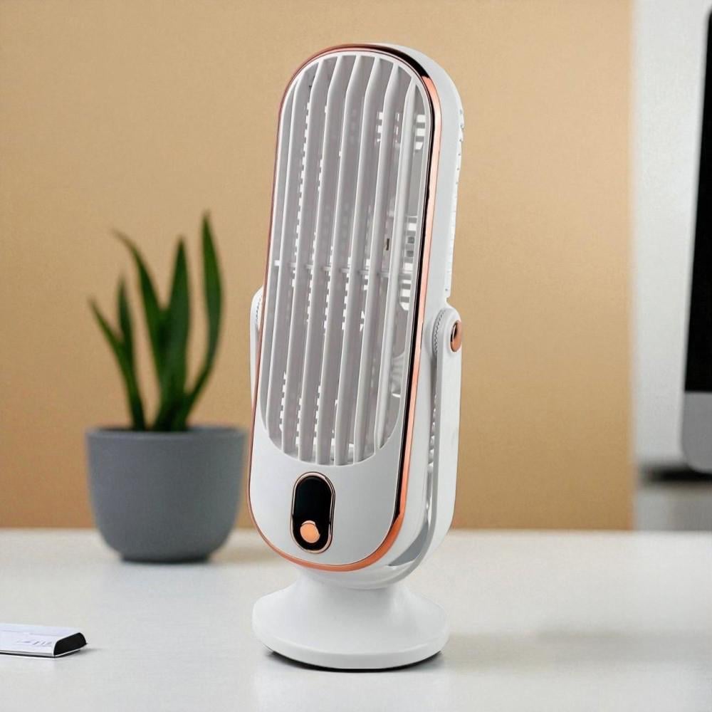 Вентилятор настольный на аккумуляторе USB 5 режимов Белый (27417064)