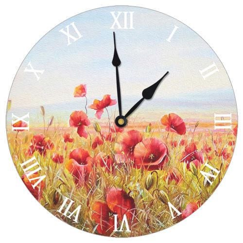 Часы настенные круглые Presentville Маковое поле 36 см (CHR K UKR015)