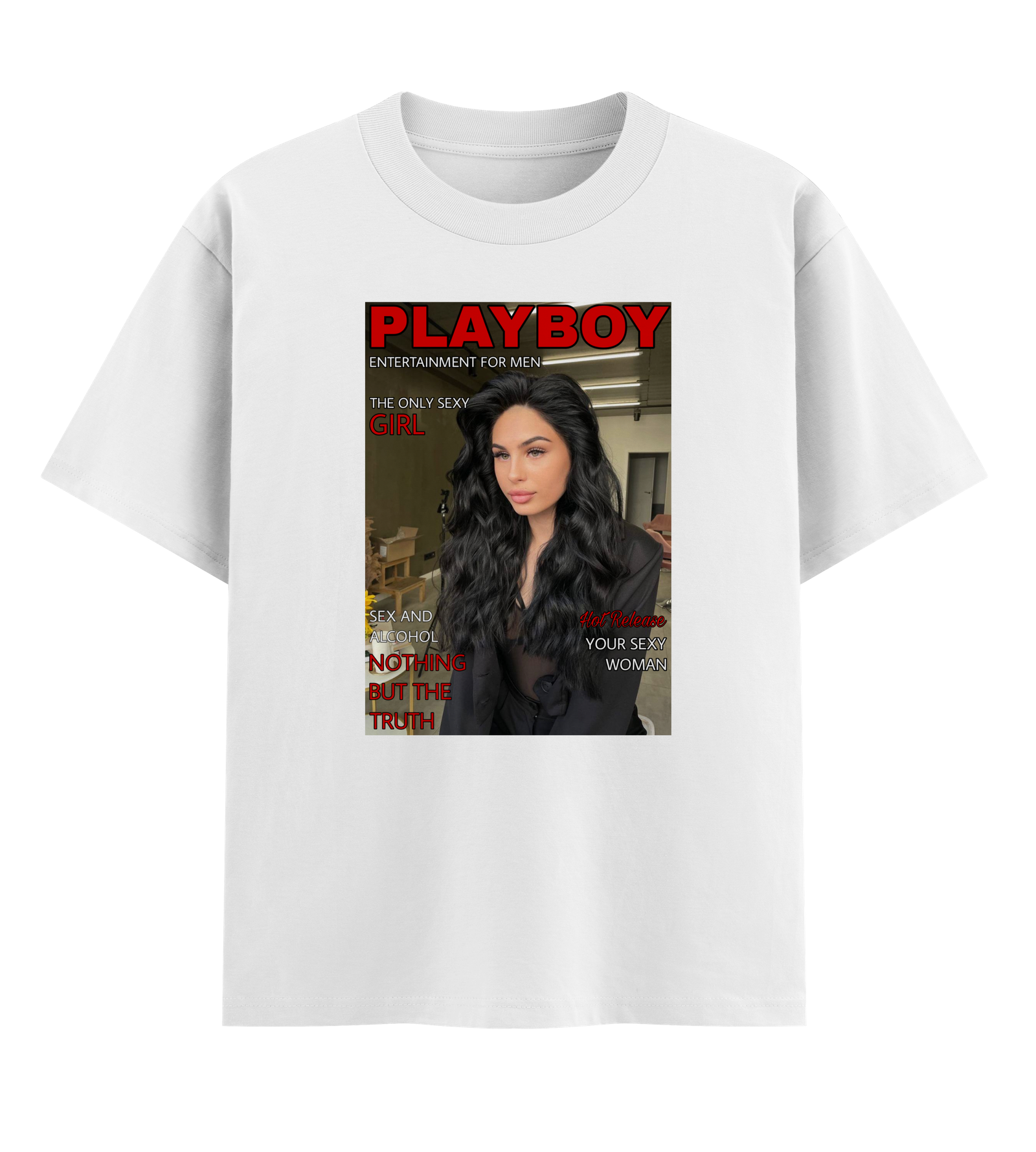 Футболка оверсайз Ponty Shop Playboy M Білий