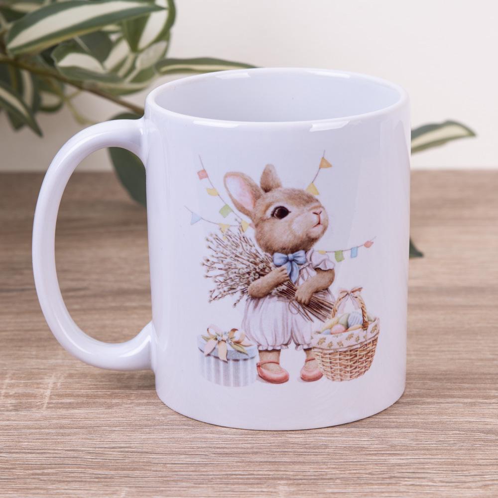 Чашка зайчик с букетом 330 мл (5208-31)