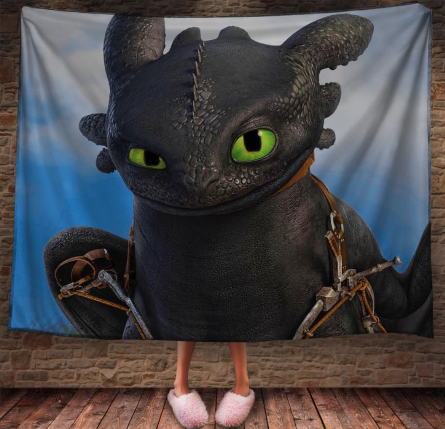 Плед с 3D принтом How to Train Your Dragon Беззубик 150х200 см (epi_1901)