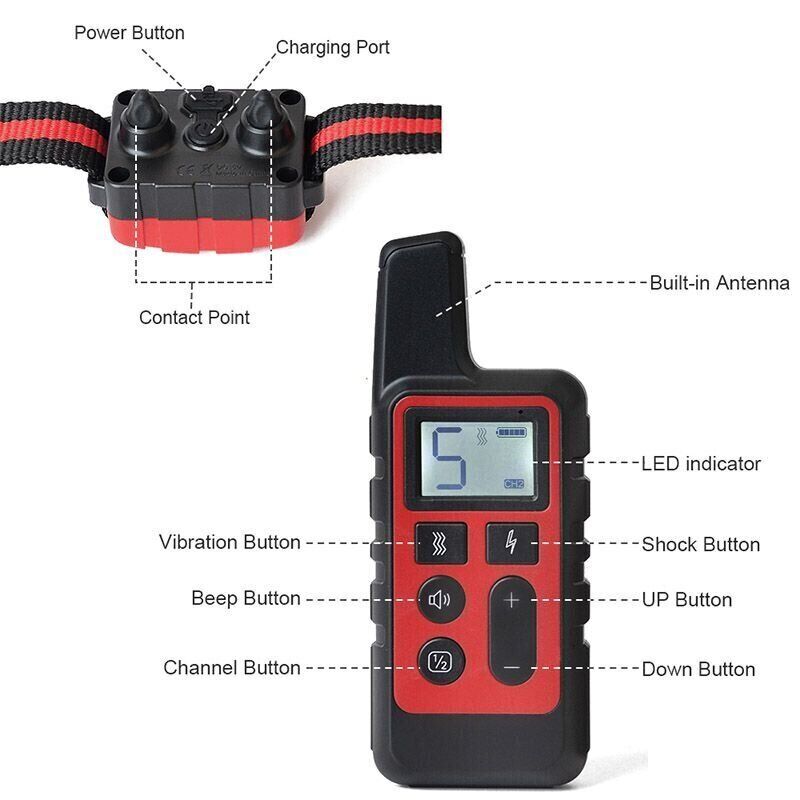 Ошейник для собак Digital Lion электронный водонепроницаемый Красный (YH058) - фото 3 Ошейник для собак Digital Lion электронный водонепроницаемый Красный (YH058) - фото 3