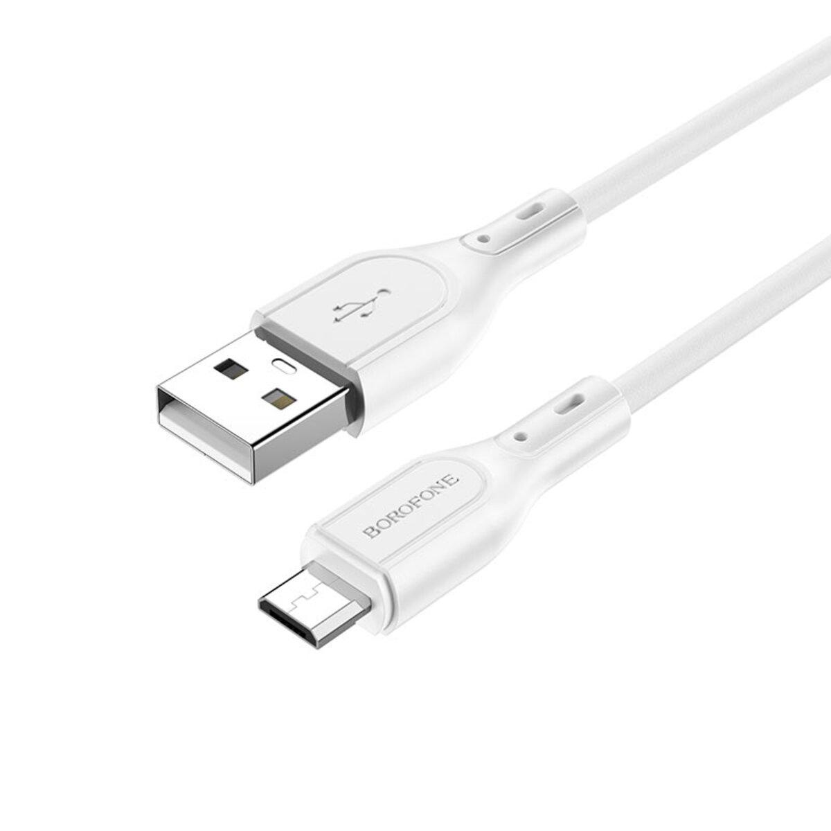 Кабель Borofone BX66 Wide Way USB-MicroUSB 2.4A 1 м White