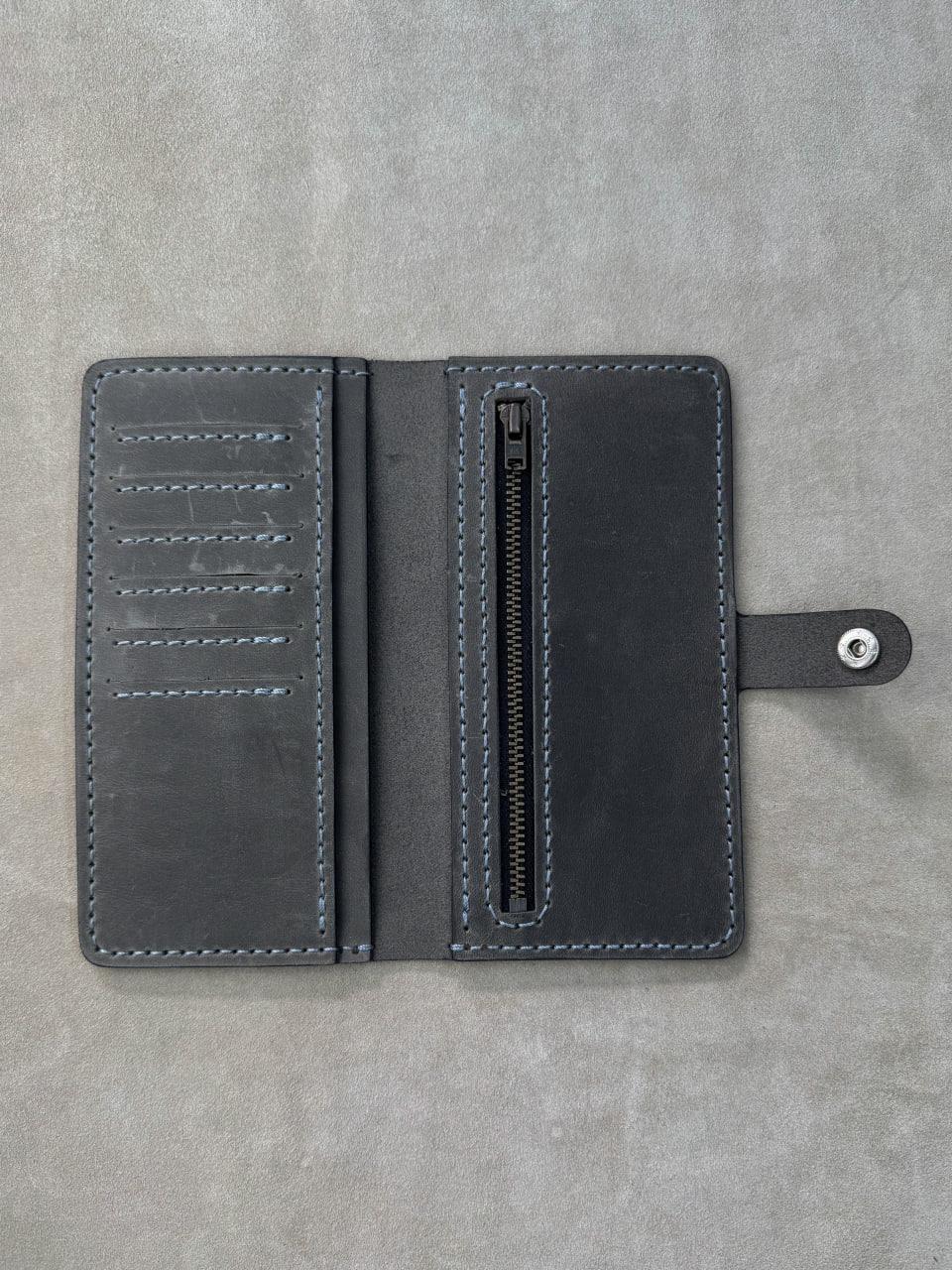 Портмоне чоловіче ручна робота з натуральної шкіри Crazy Horse Сірий (2659474890) - фото 6 Портмоне чоловіче ручна робота з натуральної шкіри Crazy Horse Сірий (2659474890) - фото 6