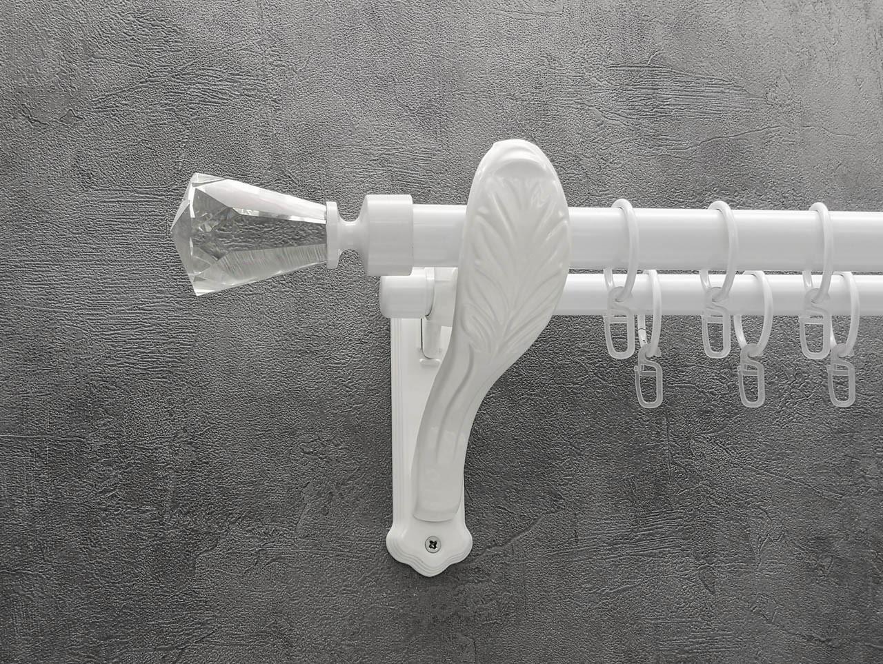 Карниз Quadrum Лучета гладкая штанга двойной ретро 25/19 мм 240 см Белый (46976986)