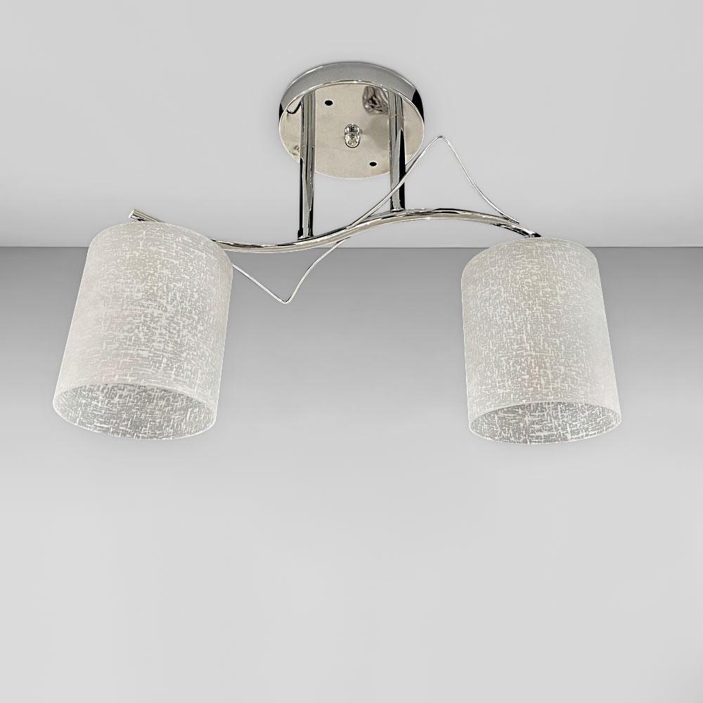 Люстра потолочная Light House SRS-20255/2 плафоны белые с узором Хром