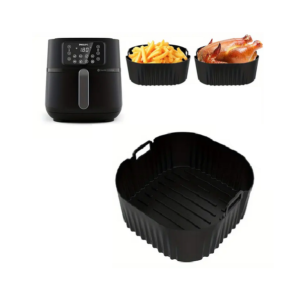 Форма силіконова квадратна для аерогрилю/мультипечі та фритюрниці 18,5 см Чорний (UK-185) - фото 6 Форма силіконова квадратна для аерогрилю/мультипечі та фритюрниці 18,5 см Чорний (UK-185) - фото 6