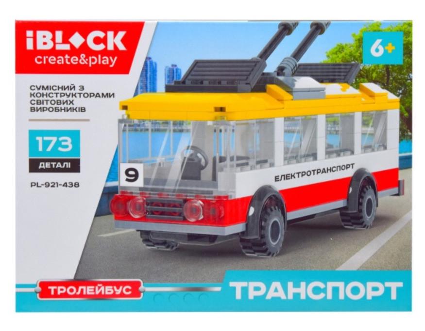 Конструктор Iblock Транспорт Троллейбус 173 дет.