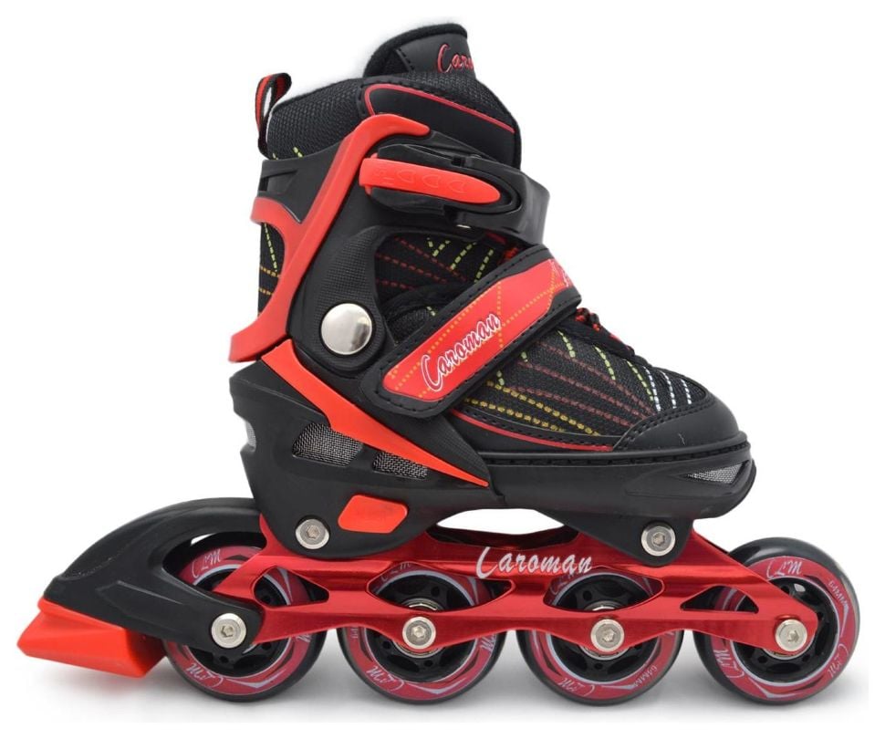 Роликовые коньки SkateX Caroman 37-41 раздвижные Красный