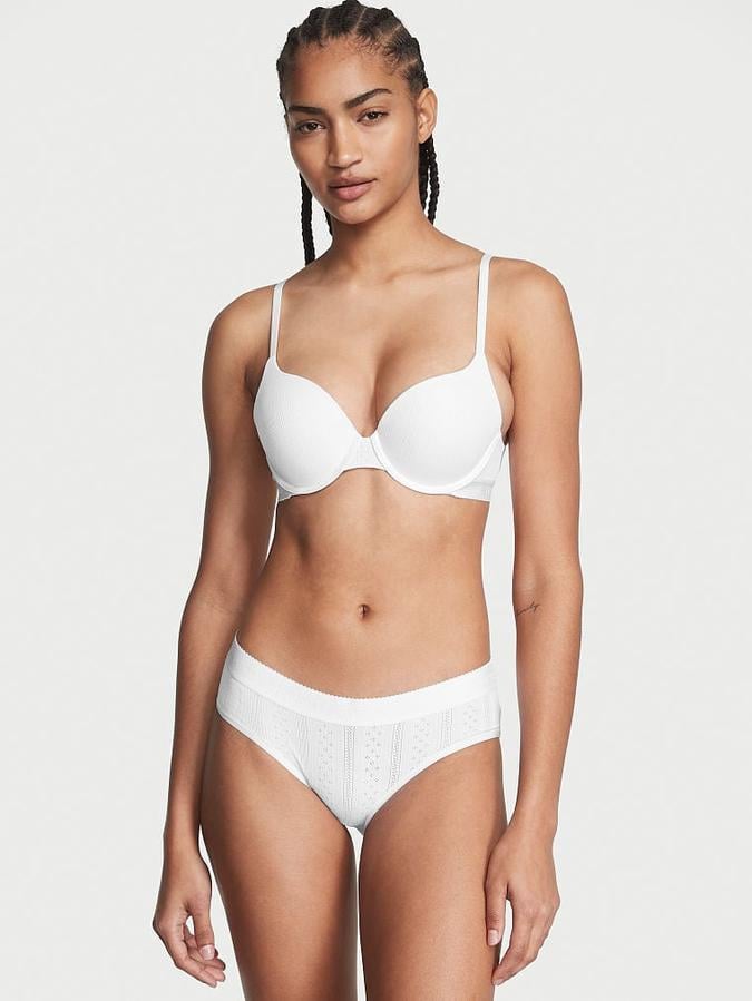 Трусики хлопковые Victoria's Secret Cotton Logo Hiphugger Panty S Белый (26637999)