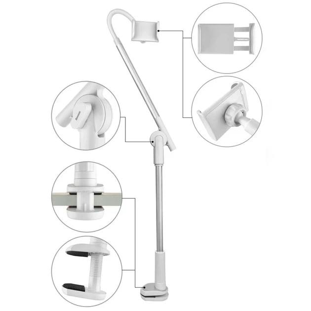 Тримач для телефона Baseus Unlimited adjustment lazy phone holder silver (KST-SULR-0S) - фото 3