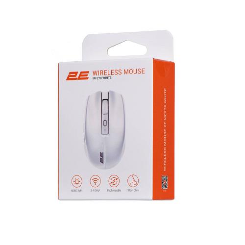 Комп'ютерна мишка 2E 2E-MF270WWH Silent Rechargeable WL безшумна бездротова 1600 dpi 6 кн White (583507) - фото 8