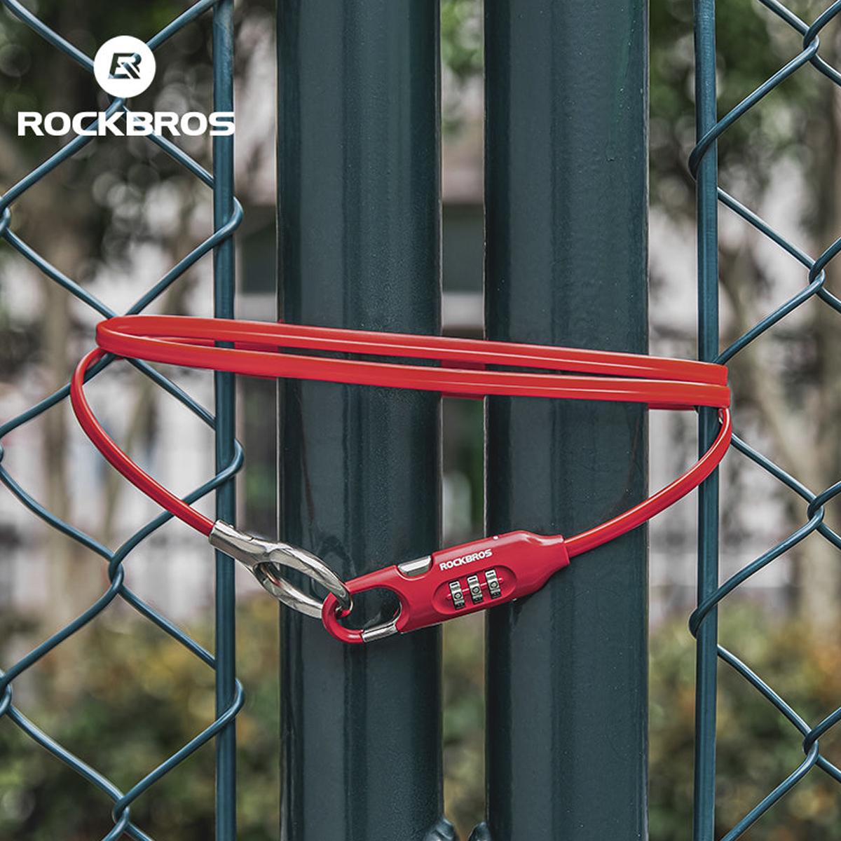 Замок тросовый велосипедный с кодом ROCKBROS L50115 3CDL 150 см Красный (RB-3CDL-5203) - фото 4