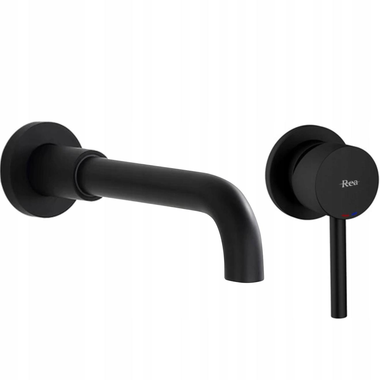Смеситель для умывальника CUBO REA LUNGO LONG REA-B0371 настенный однорычажный Черный (169153)