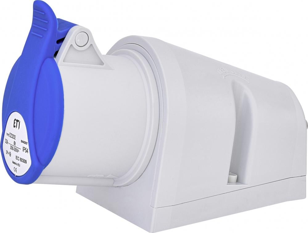 Силова розетка ETI EZ-3232 2P+PE 32А 230 В накладна IP44 Синій (4482037)